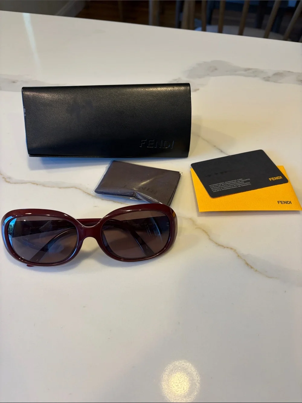 Fendi Women's Burgundy Oval Sunglasses